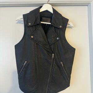 Kill City Black Leather Vest